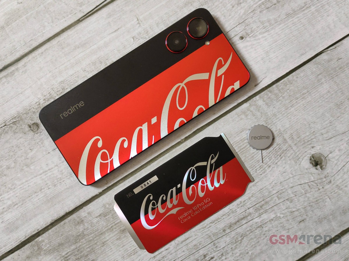 Realme 10 Pro 5G Coca-Cola Edition with limited number card and customized SIM card needle