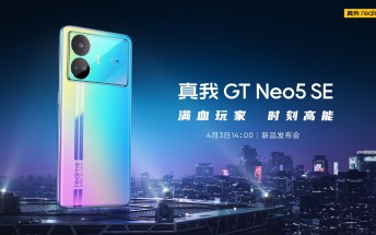 Realme GT Neo5 SE will launch on April 3