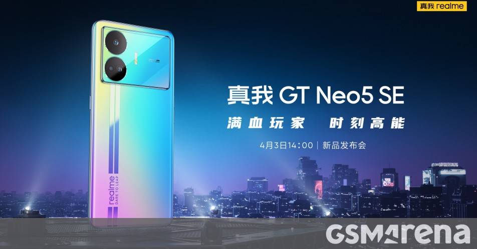 Realme GT Neo5 SE será lançado em 3 de abril