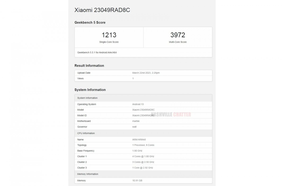 Redmi Note 12 Turbo passes through Geekbench with Snapdragon 7  Gen 2 on board