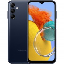 Galaxy M14 5G en bleu marine, bleu clair et argent