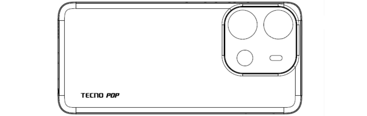 Tecno Pop 7 schematic by FCC shows what should be a primary dual camera and FP reader