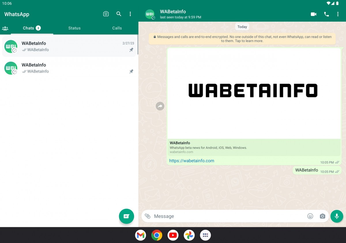 WhatsApp for Android is getting a dual panel view for tablets