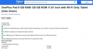 OnePlus Pad Flipkart listings, cached