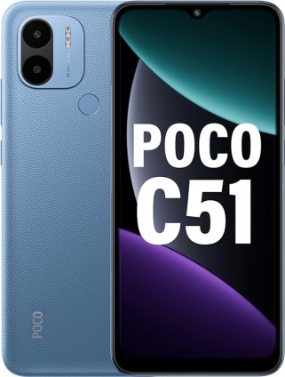 Poco C51 in Power Black and Royal Blue