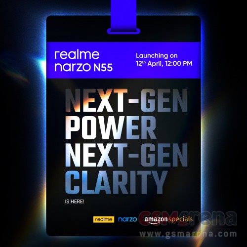 Realme Narzo N55 появится 12 апреля, дизайн раскрыт