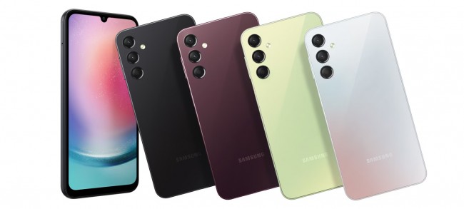 Galaxy A24 in its four official colors