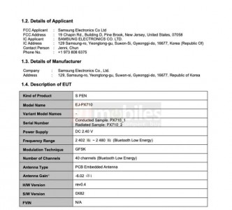 FCC certification of the new S Pen