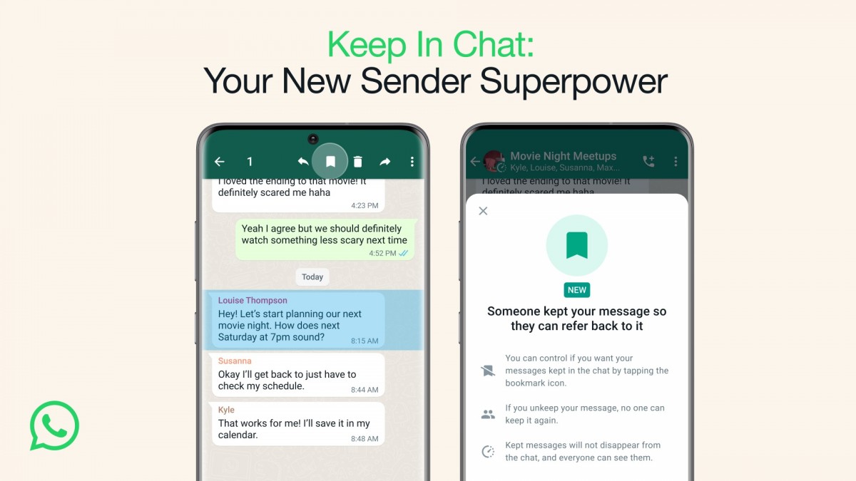 WhatsApp now lets you hold onto disappearing messages if the sender agrees