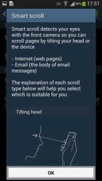 The Galaxy S4 introduced Smart Scroll and related features