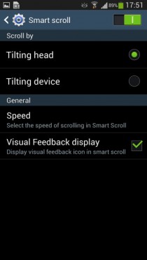 The Galaxy S4 introduced Smart Scroll and related features