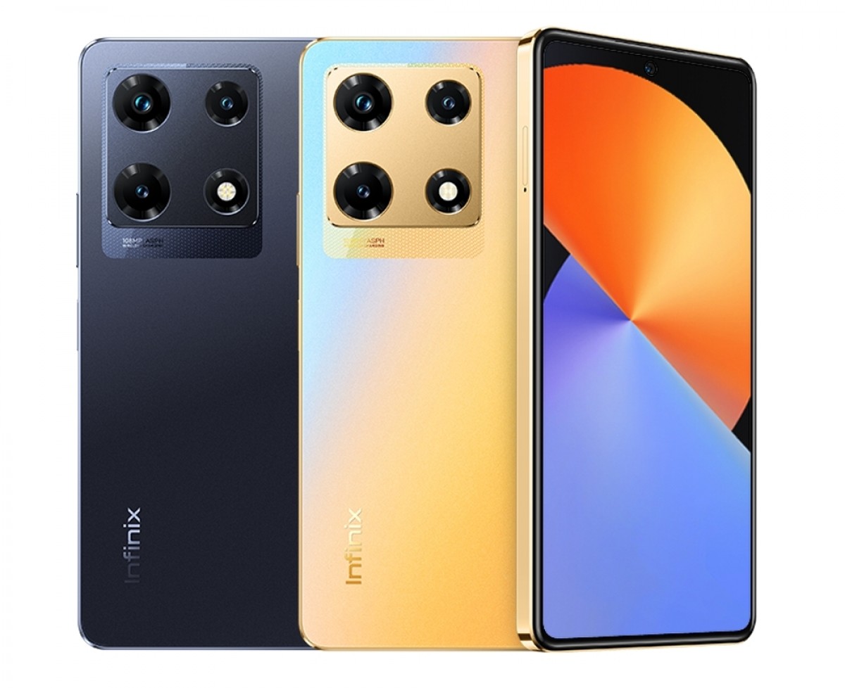  Infinix Note 40 Series Racing Edition Wings of Speed design concept features a black and gold color scheme with a gradient orange and yellow accent on the right side.