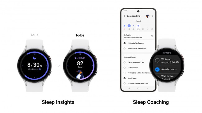 Sleep Insights and Sleep Coacing on One UI 5 Watch