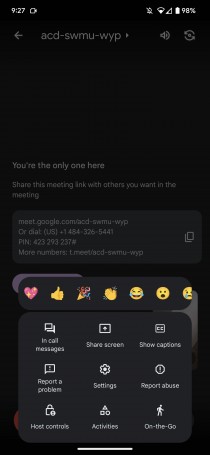 On-the-Go prompt in Google Meet