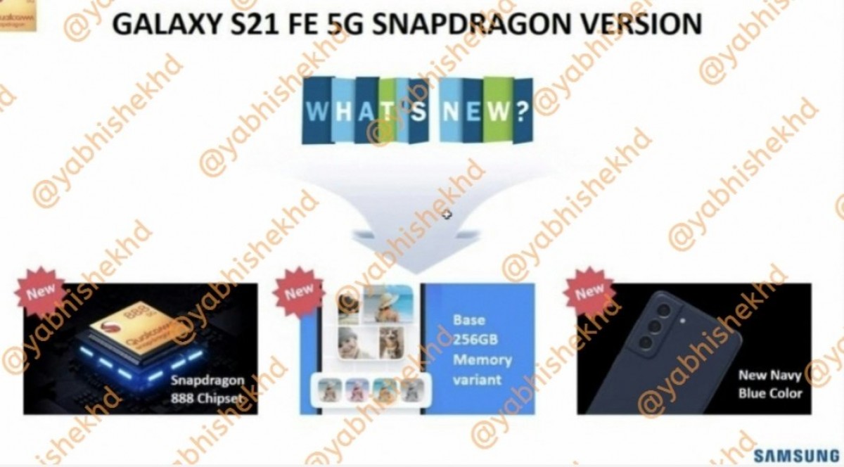 Samsung Galaxy S21 FE Snapdragon 888 promo materials leak