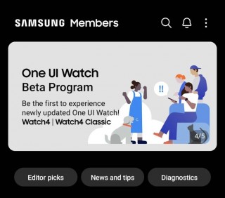 Go through this banner in Samsung Members to sign up for the One UI 5 Watch beta