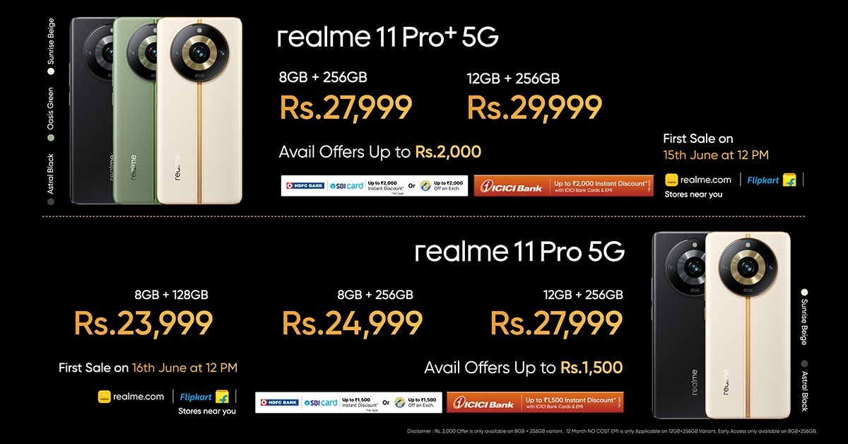 Realme 11 Pro Plus 5G 12/512GB Amoled FHD+ Curved Astral Black