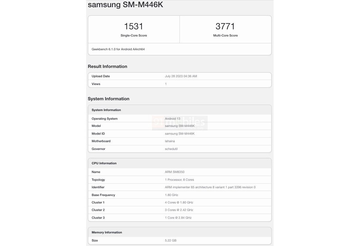 Samsung Galaxy M44 muncul dalam daftar benchmark dengan chipset mengejutkan