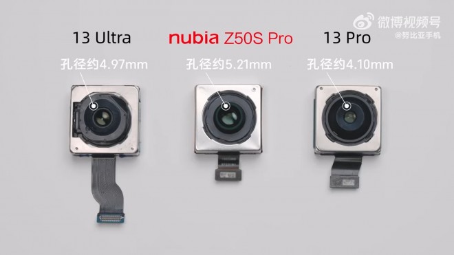 Main camera modules of the Xiaomi 13 Ultra, nubia Z50S Pro and Xiaomi 13 Pro