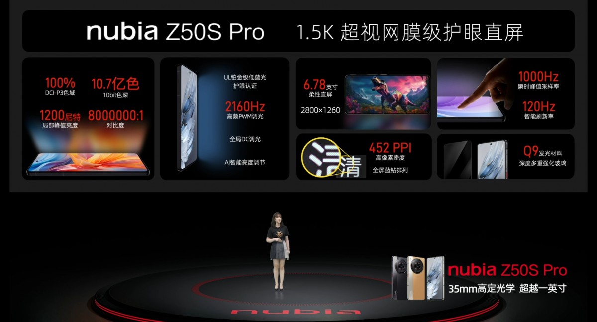 nubia Z50S Pro with 6.78″ 1.5K 120Hz AMOLED display, Snapdragon 8