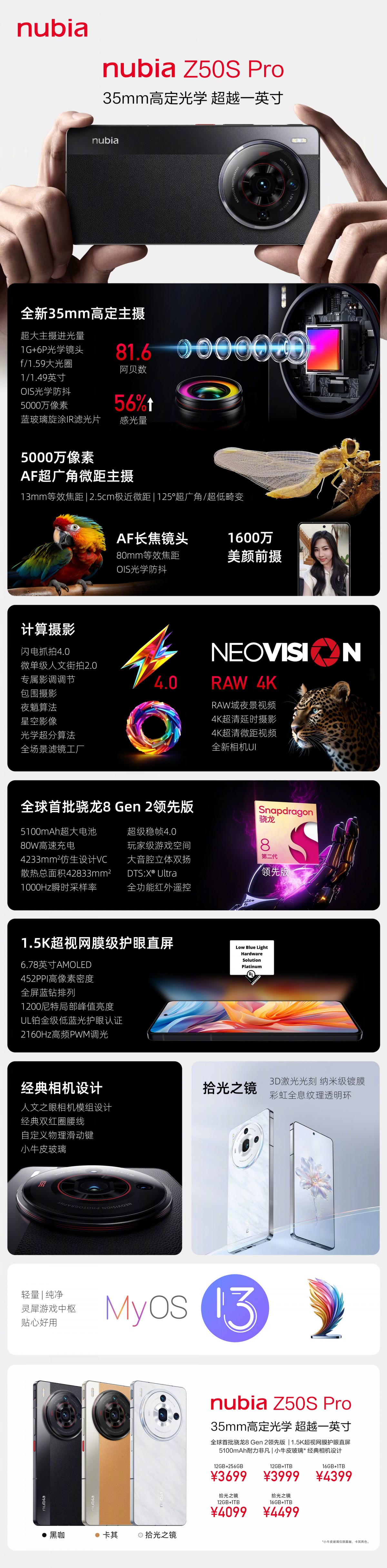 nubia Z50 announced with Snapdragon 8 Gen 2 chip and 35mm main cam -   news