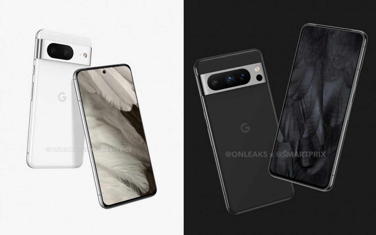 Supposed renders of the Pixel 8 and 8 Pro