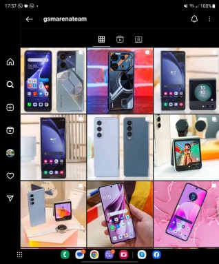 Instagram's updated UI on Galaxy Z Fold 5