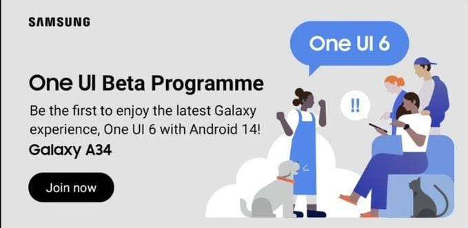 Samsung releases One UI 6.0 beta for the Galaxy A34