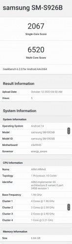 The Exynos 2400 on Geekbench, source: Ice Universe