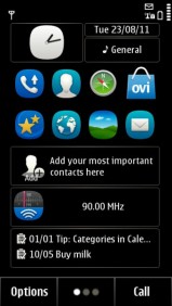 The Symbian Anna homescreen