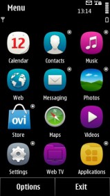 The Symbian Anna homescreen