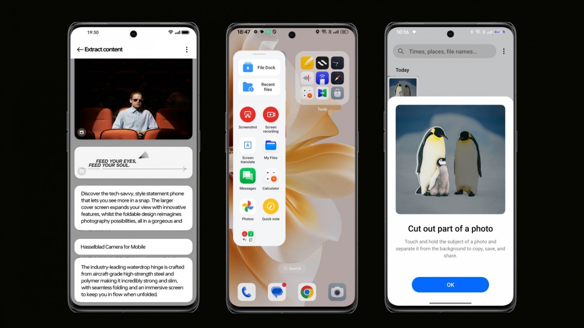 New ColorOS 14 features: Smart Touch, File Dock and Smart Image Matting 