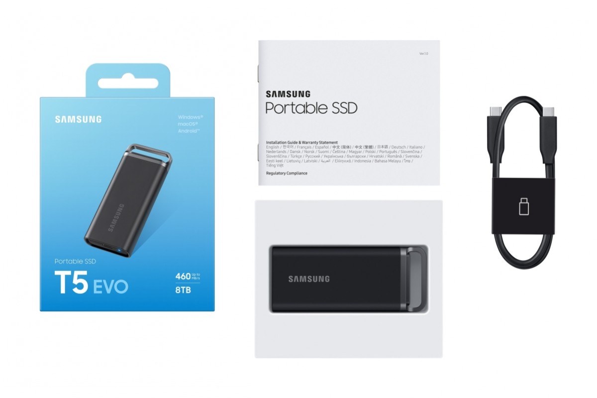 SSD Samsung T5 EVO поставляется емкостью до 8 ТБ
