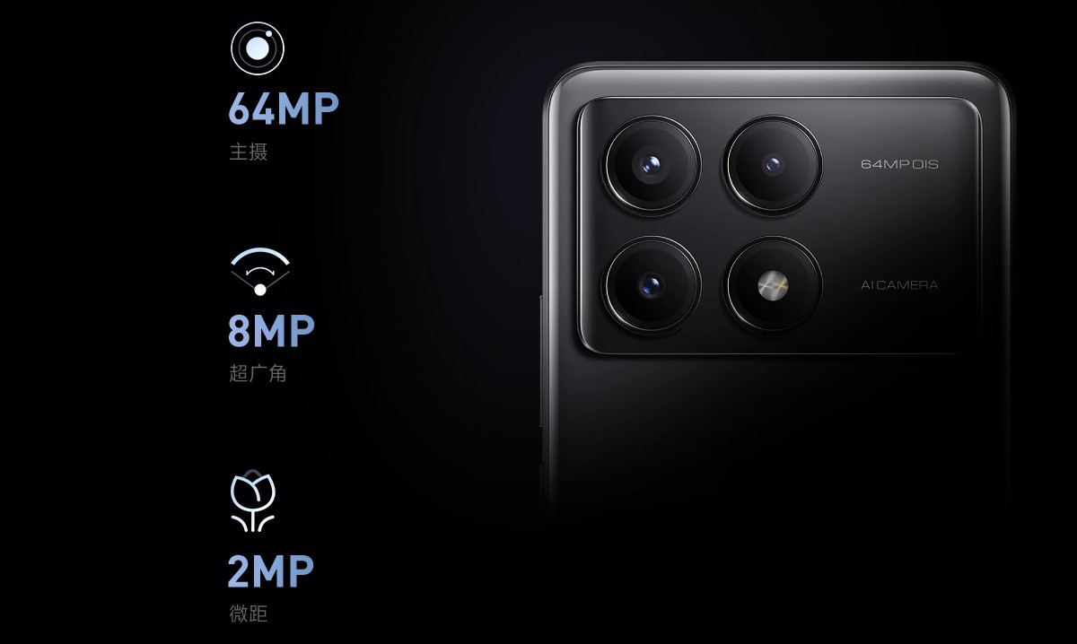 Redmi K70E cameras: 64MP main, 8MP ultra wide and a macro cam