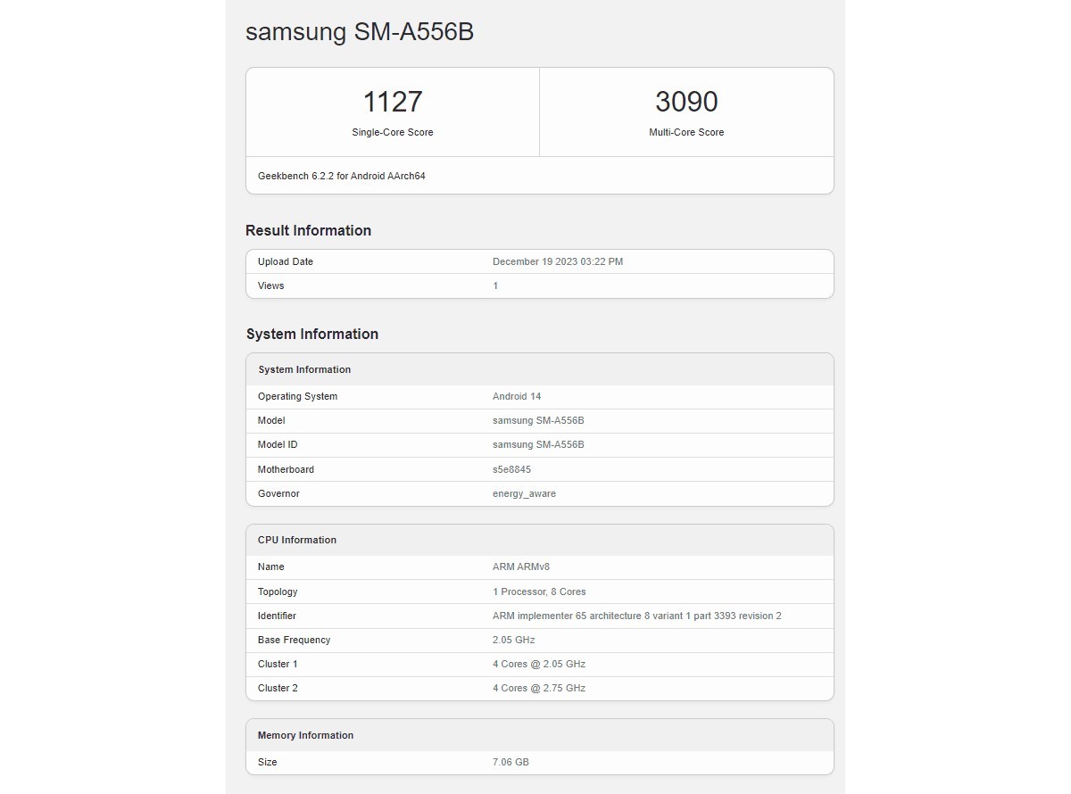 Samsung Galaxy A55 runs Geekbench, Xclipse 530 GPU confirmed