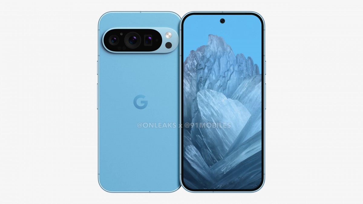 Google Pixel 9 leaks in renders showing three rear cameras, flat sides