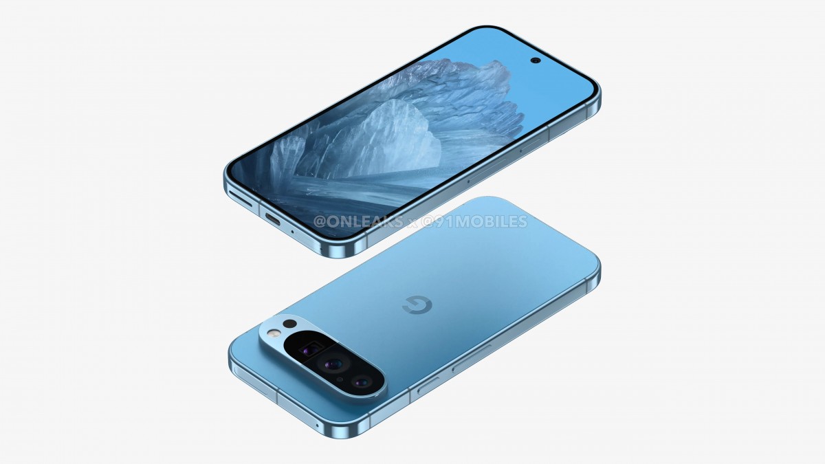 Google Pixel 9 leaks in renders showing three rear cameras, flat sides