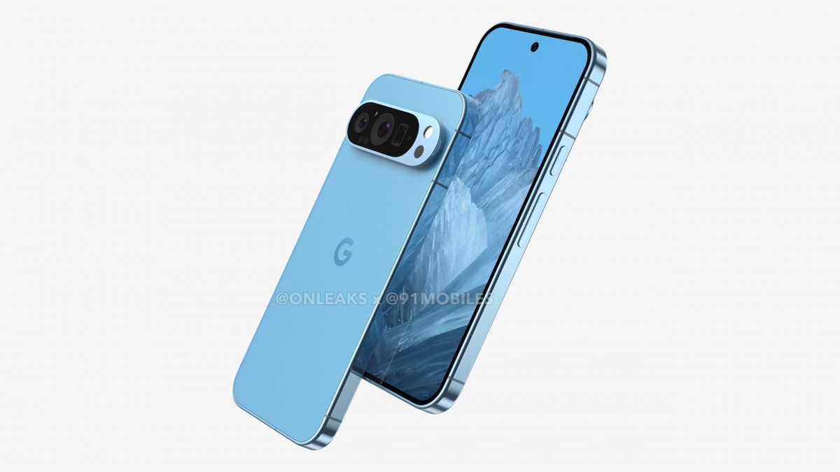 Google Pixel 9 leaks in renders showing three rear cameras, flat sides