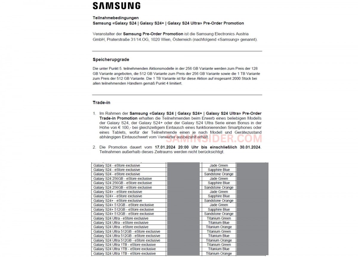 Galaxy S24 series pre-order benefits in Europe outed along with exclusive colors