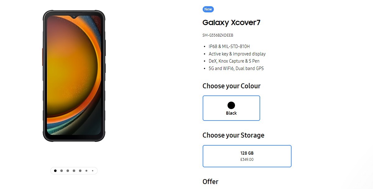 The Samsung Galaxy Xcover 7 is already available in the UK