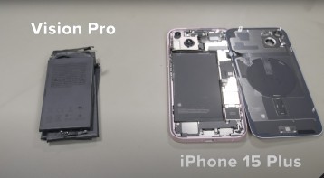 Vision Pro battery disassembled
