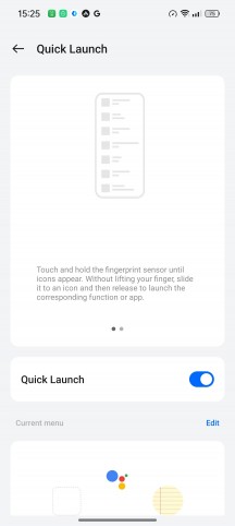Quick Launch fingerprint feature