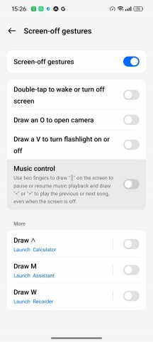 Screen-off gestures and Air gestures