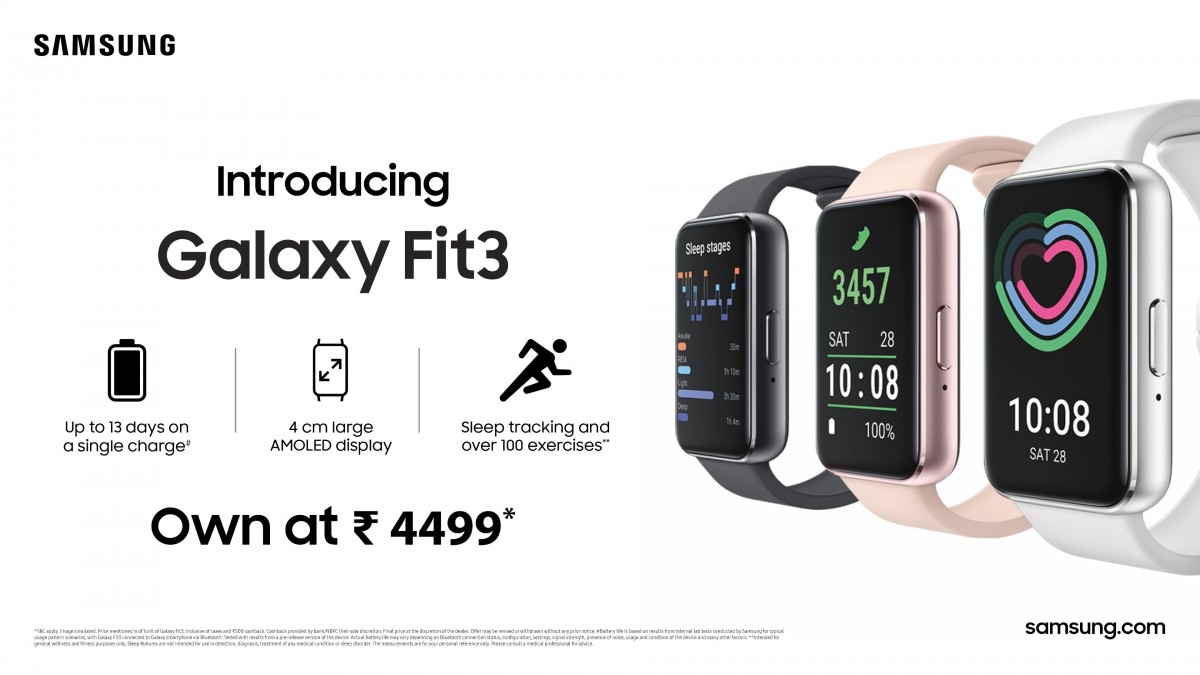 Samsung launches the Galaxy Fit3 in India