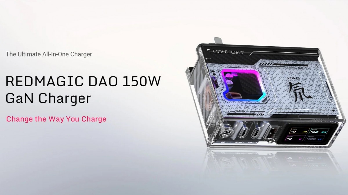 RedMagic DAO 150W GaN charger arrives with LCD and transparent design