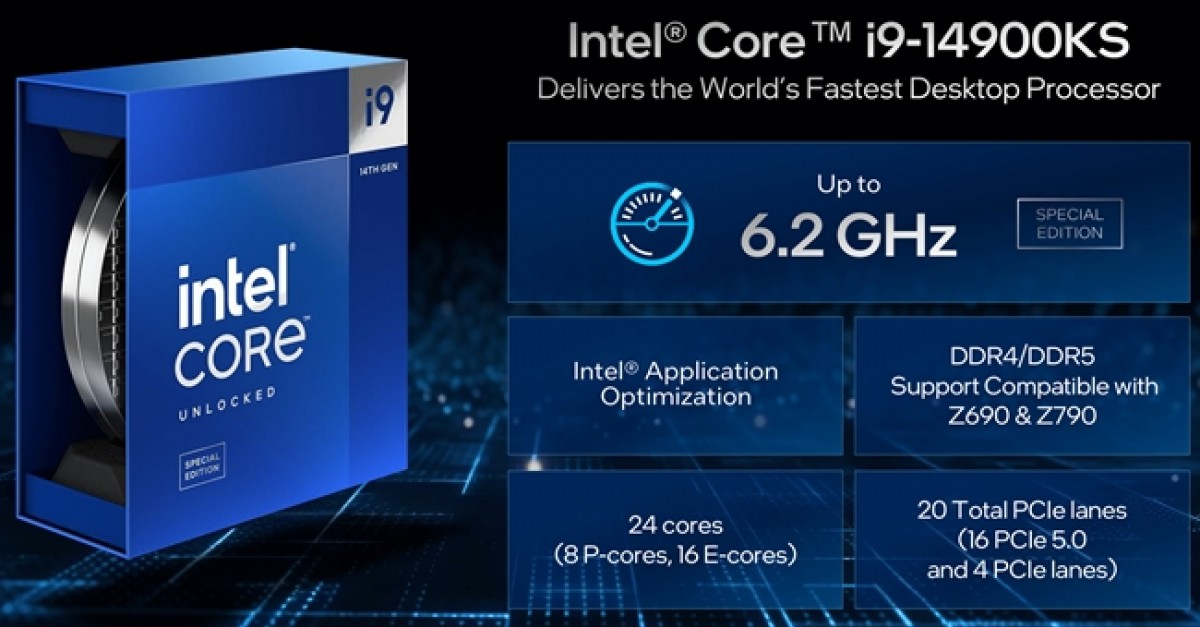 Ο Intel Core i9-14900KS είναι επίσημος με μέγιστη συχνότητα turbo 6,2 GHz