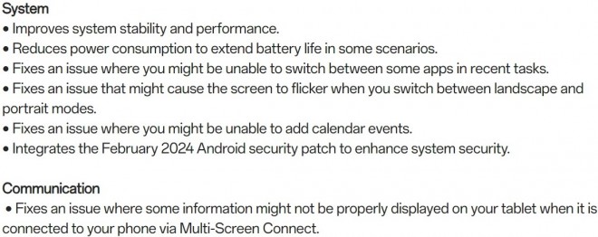 OnePlus Pad's OxygenOS 14.0.0.500 update changelog