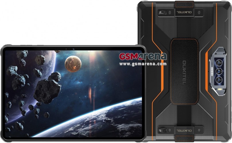 Image of the Oukitel RT8 rugged tablet with an 11'' screen and 20,000 mAh battery