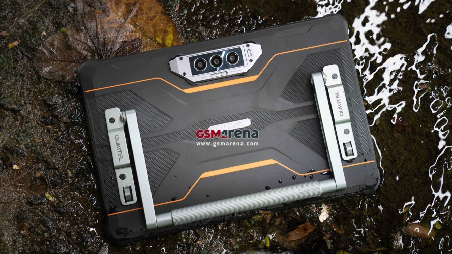 Image of the Oukitel RT8 rugged tablet with an 11'' screen and 20,000 mAh battery