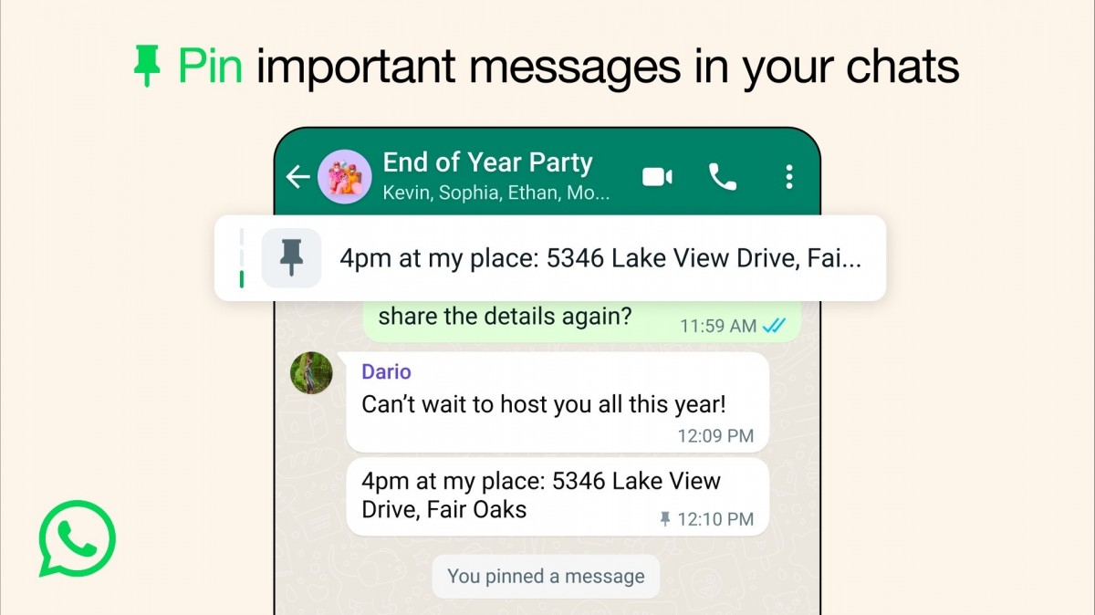 You can now pin up to three messages in a WhatsApp chat